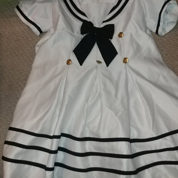 Girls Sailor Dress With Matching Hat 4 - Picture 1 of 3